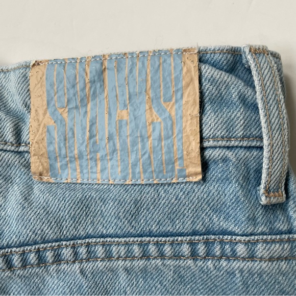 Anthropologie MOTHER Skirt Size 26 Snacks Maxi Light Wash Fall Denim Sugar Cone - Picture 7 of 15